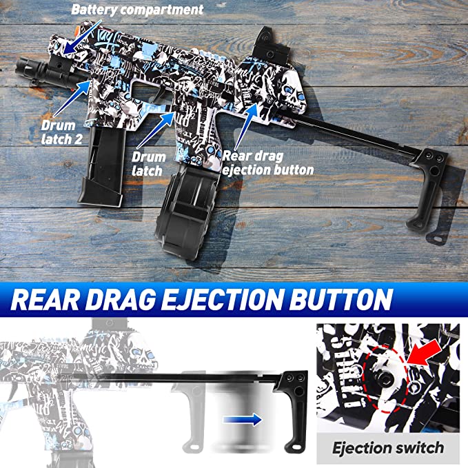 Flux Raider Mp17 Gel Blaster with Drum