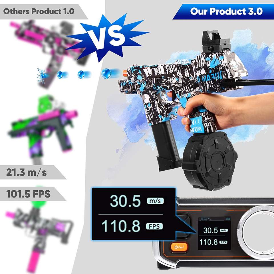 Flux Raider Mp17 Gel Blaster with Drum