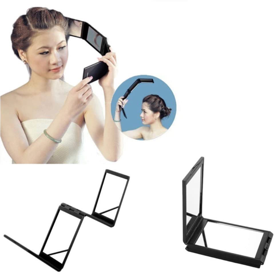 Um 360° faltbarer 4-Panel-Schminkspiegel für Haar-Styling und Pflege