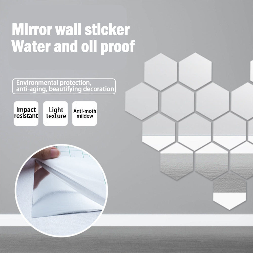 Adhesivo de pared con espejo irrompible y autoadhesivo para baño y decoración del hogar