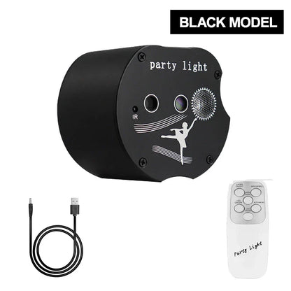 Mini DJ Disco Light: Proyector láser RGB con 48 patrones y activación por sonido
