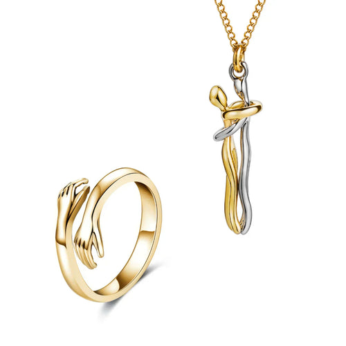 Unity Hug Halskette + Ring Set