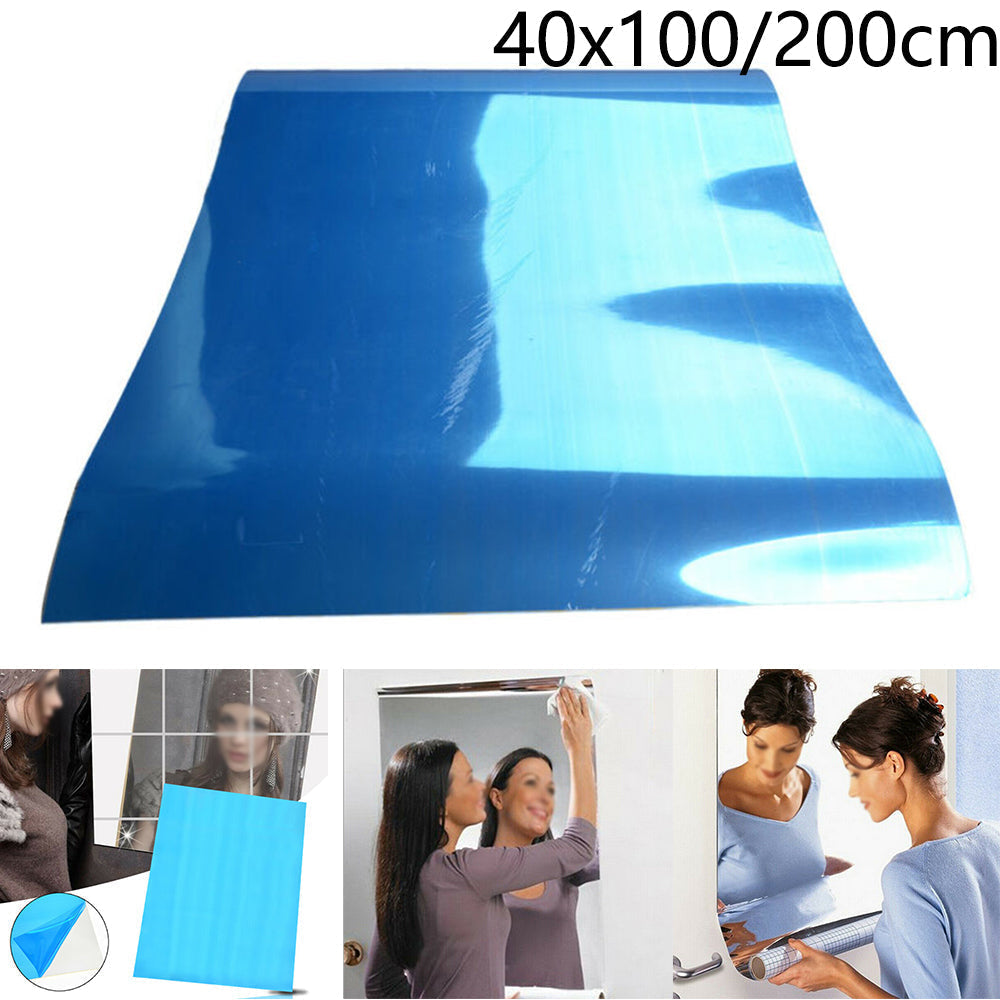 Adhesivo de pared con espejo irrompible y autoadhesivo para baño y decoración del hogar