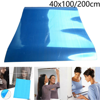 Adhesivo de pared con espejo irrompible y autoadhesivo para baño y decoración del hogar