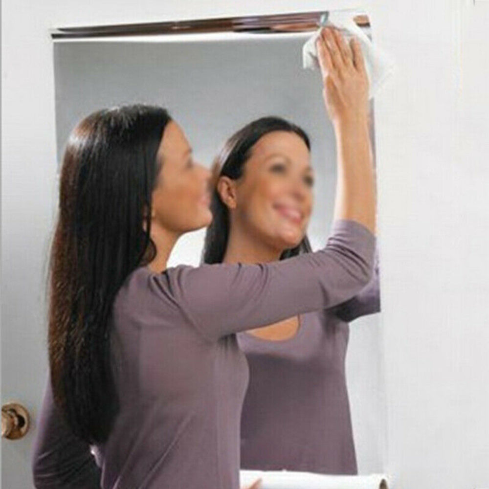 Adhesivo de pared con espejo irrompible y autoadhesivo para baño y decoración del hogar