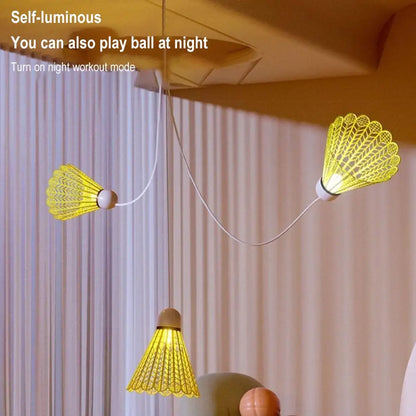 3 Stück LED Badminton-Rückholfederbälle