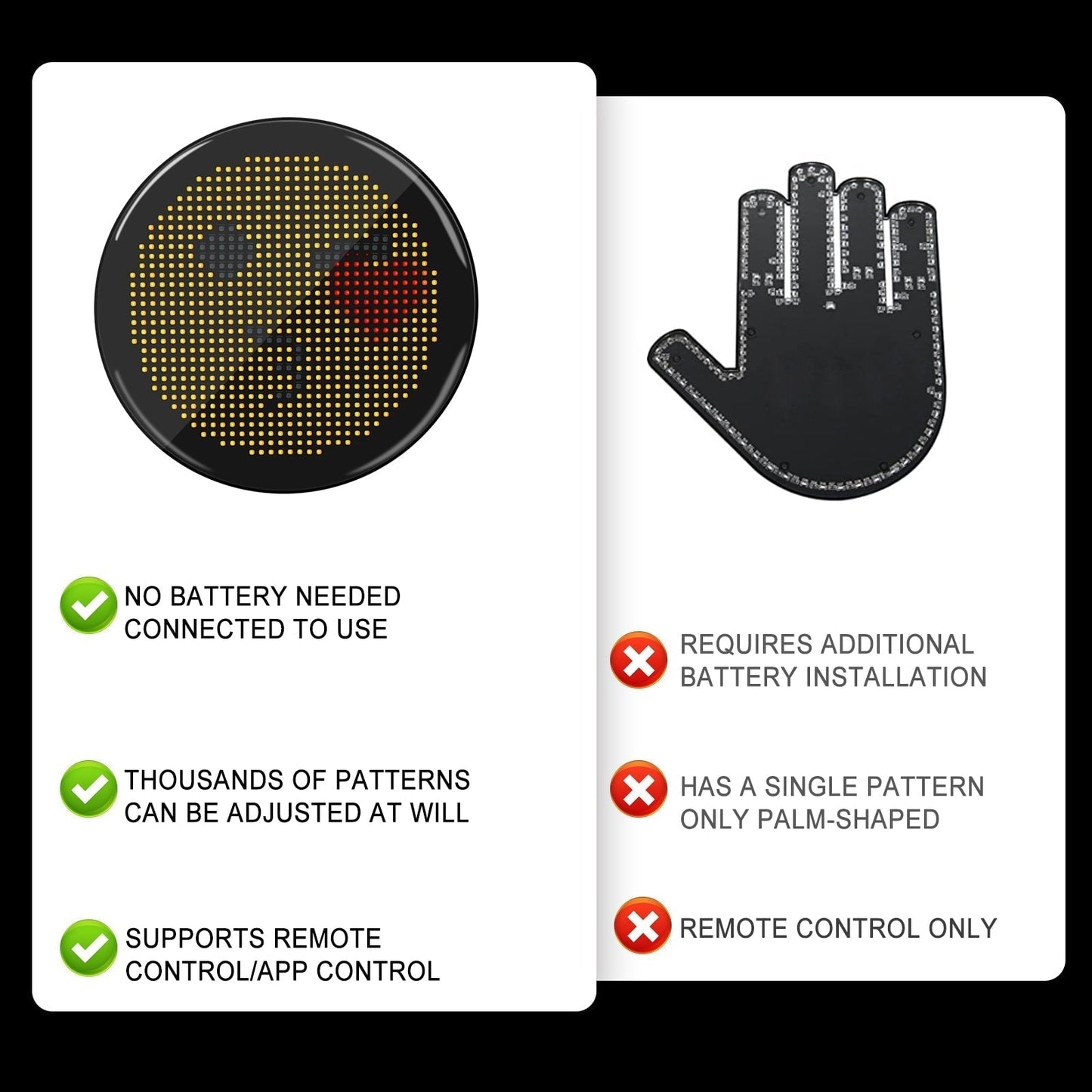 Auto Emoji LED-Lichtanzeige