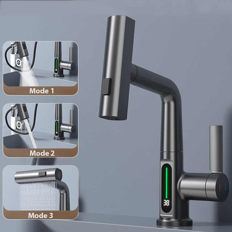 Wasserhahn mit digitaler Temperaturanzeige 
