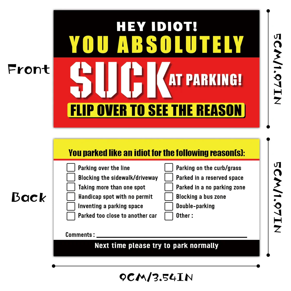 Stop Bad Parking Cards® (50er-Packung) 