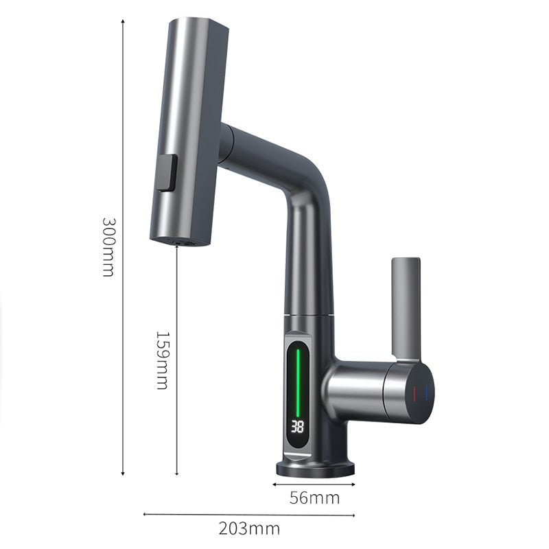 Wasserhahn mit digitaler Temperaturanzeige 