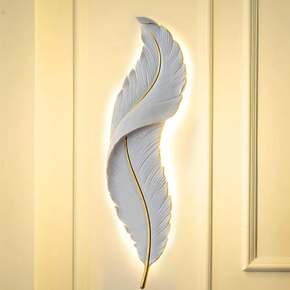 Lámpara de pared con plumas LED