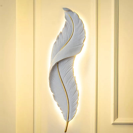 Lámpara de pared con plumas LED