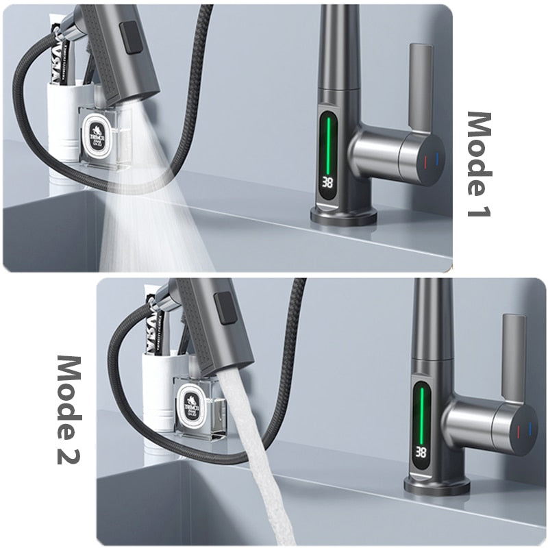 Wasserhahn mit digitaler Temperaturanzeige 