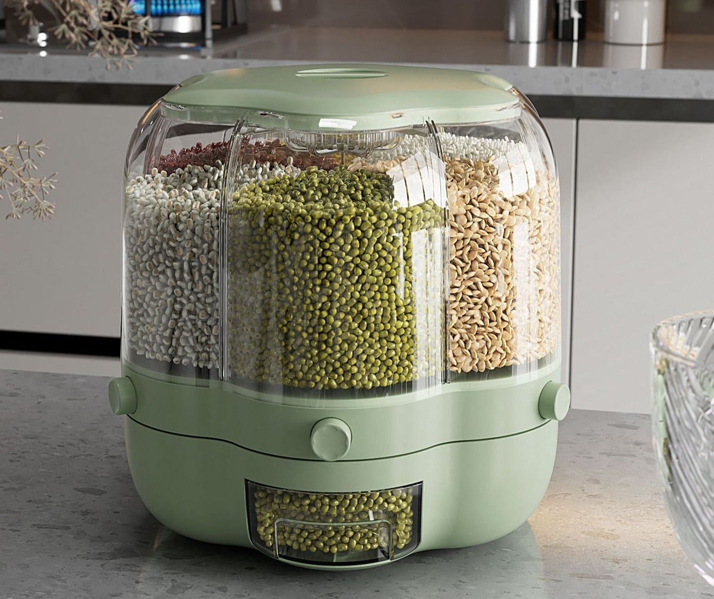 Dispensador de cereales giratorio