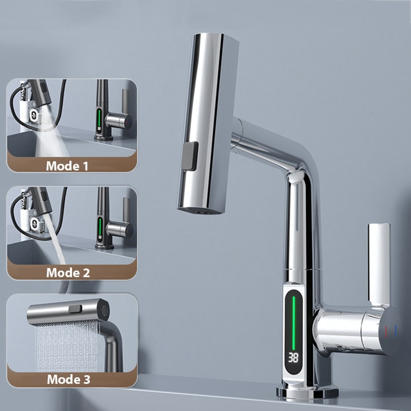 Wasserhahn mit digitaler Temperaturanzeige 