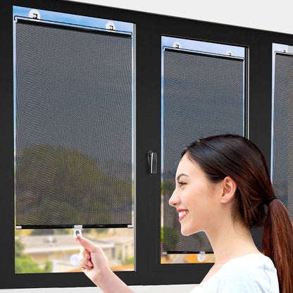 Estores enrollables universales con ventosa y cortina opaca para parasol 