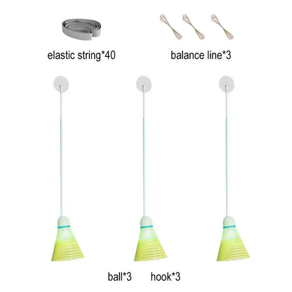 3 Stück LED Badminton-Rückholfederbälle