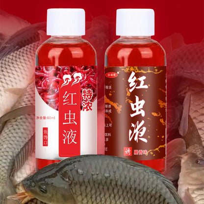 Líquido atrayente de peces con olor a gusano