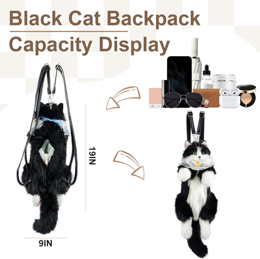 Cat Shaped Plush Backpack