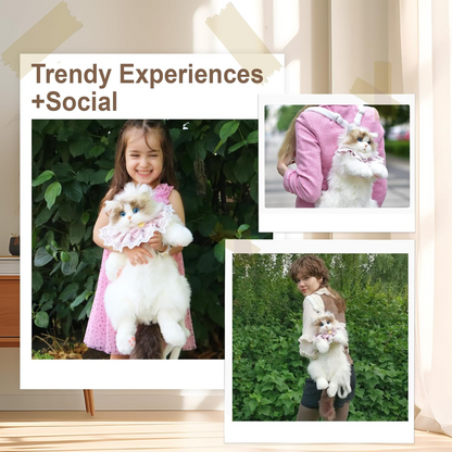 Cat Shaped Plush Backpack