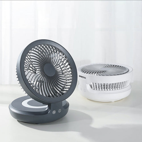 Kabelloser, wiederaufladbarer Faltventilator mit Nachtlicht und Touch-Steuerung
