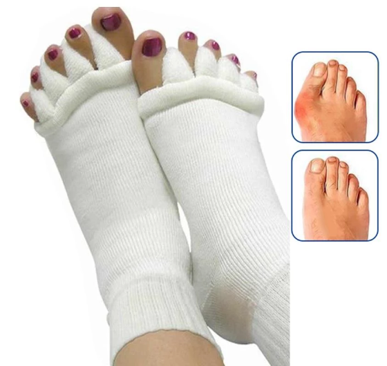 Zehensocken zur Linderung von Ballenzehen