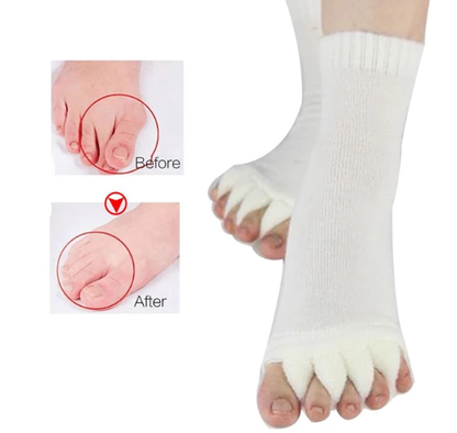Zehensocken zur Linderung von Ballenzehen