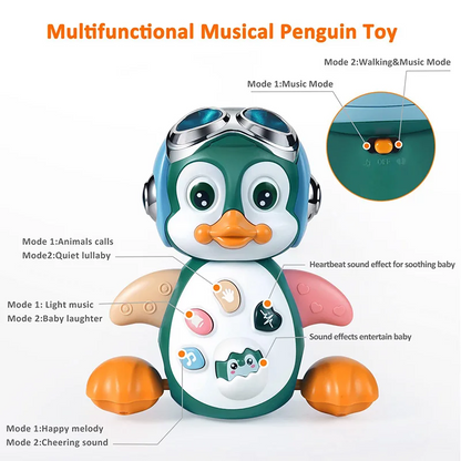 Musikalisches Pinguin-Spielzeug für Kleinkinder, zum Bewegen, Gehen und Tanzen 