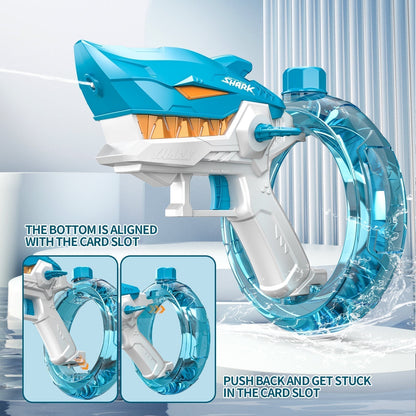 Pistola de agua eléctrica Shark Juguete para niños Pistola de agua automática de verano de gran capacidad