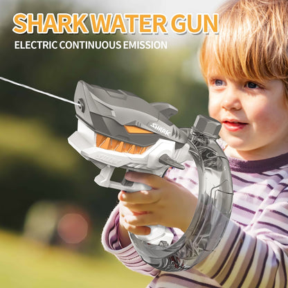 Pistola de agua eléctrica Shark Juguete para niños Pistola de agua automática de verano de gran capacidad