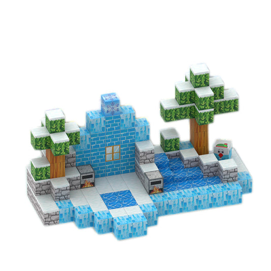 144-teiliges magnetisches Bauset „Die Eiskönigin“ für die Entwicklung und Kreativität von Kindern 