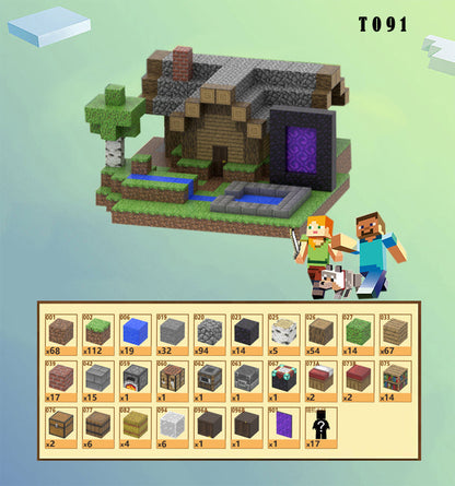 554 STÜCKE Mine World Villa baut Modellsatz Magnetische Bausteine ​​Spielzeug - T091