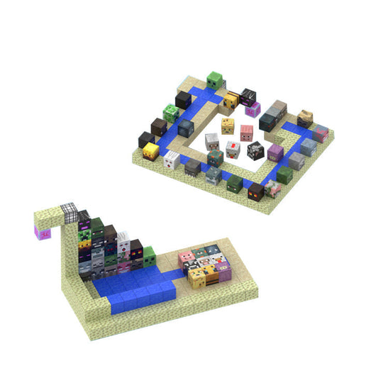 128-teiliges Magnetbaustein-Set für Kinder – Montessori-Spielzeug, kreatives Spiel- und Minen-Magnetwelt-Set – T099