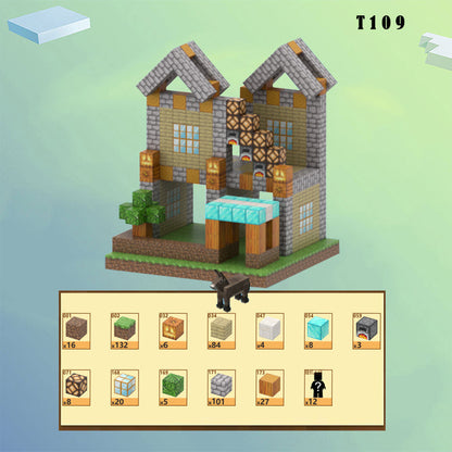 414-teiliges magnetisches Bauset „Mine World“-Magnetwürfel – magnetisches Spielzeug für Montessori-Kleinkinder, Weihnachts- und Geburtstagsgeschenke