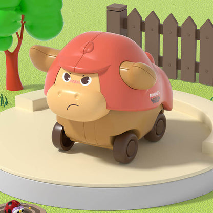 Cartoon Pädagogisches Spielzeug Auto Drücken-und-Gehen Kleine Kuh 