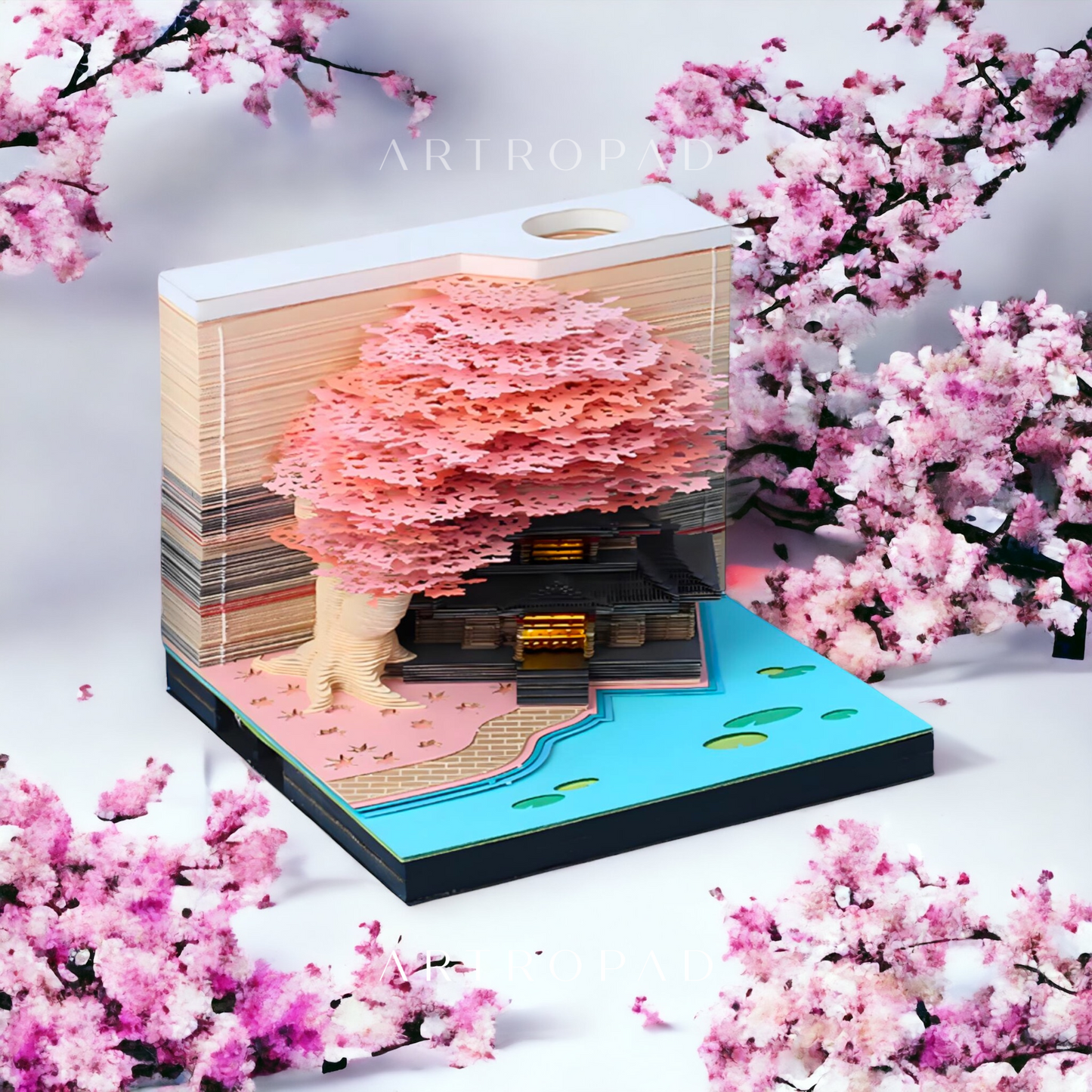 Templo de Sakura (con luz y calendario 2024) 
