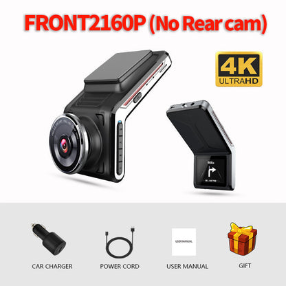 Cámara de salpicadero para coche 4K, cámara frontal y trasera con WiFi, visión nocturna automática, monitor de estacionamiento