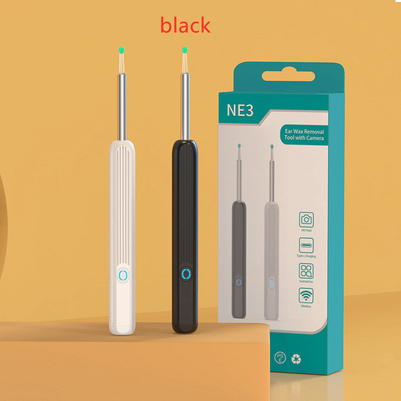 Limpiador de oídos Herramienta para eliminar la cera de los oídos con cámara y luz LED Kit de limpieza de oídos inalámbrico