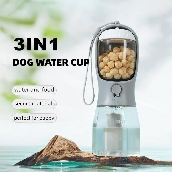 Taza de agua para perros, bebida, comida, bolsa de basura