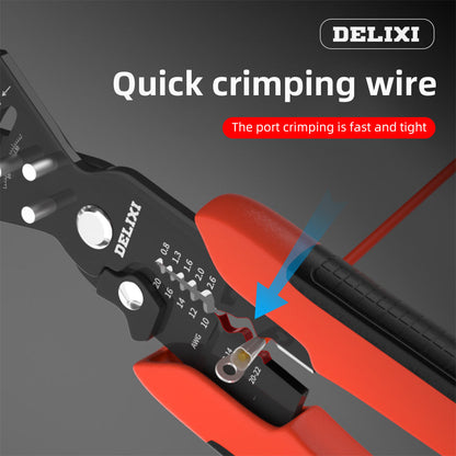 Alicates pelacables multifuncionales 5 en 1 para electricistas: corte, pelado y prensado de cables