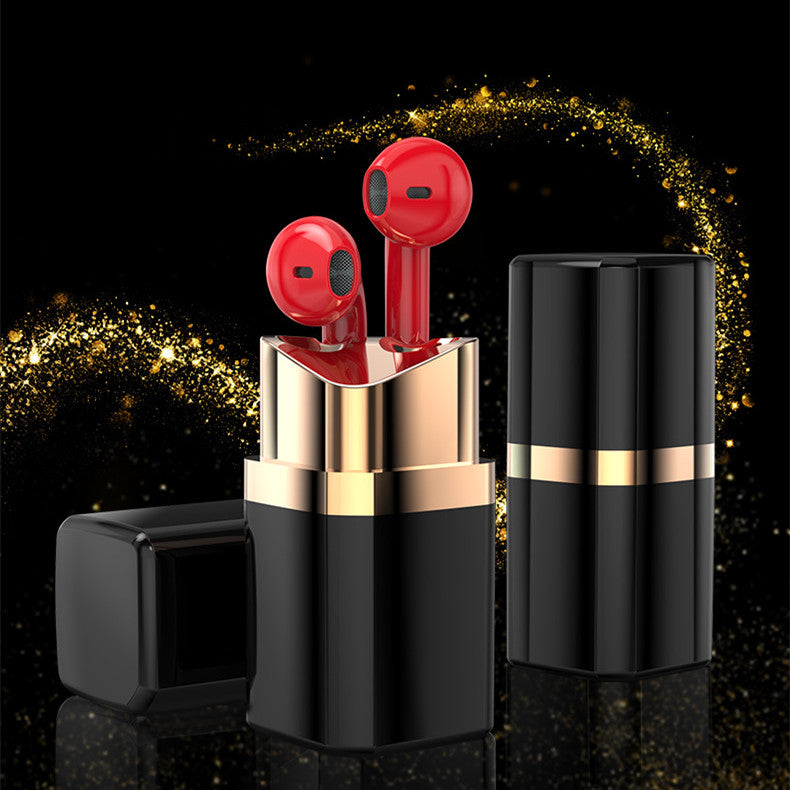 Auriculares individuales de moda con forma de lápiz labial y Bluetooth, auriculares internos con reducción de ruido