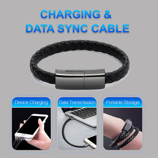 Cable de carga USB para pulsera para iPhone, USB-C y Micro