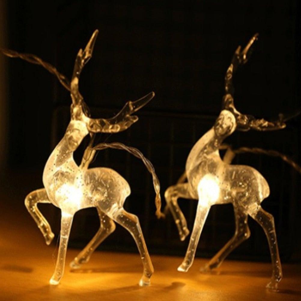Lichterketten mit Hirschmotiv