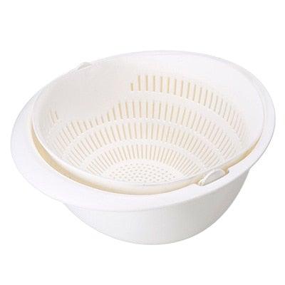 Cuenco con cesta de drenaje doble