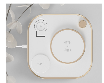 Cargador magnético inalámbrico tres en uno Lámpara de escritorio de carga rápida de 15 W Adecuado para teléfono móvil Reloj Auriculares