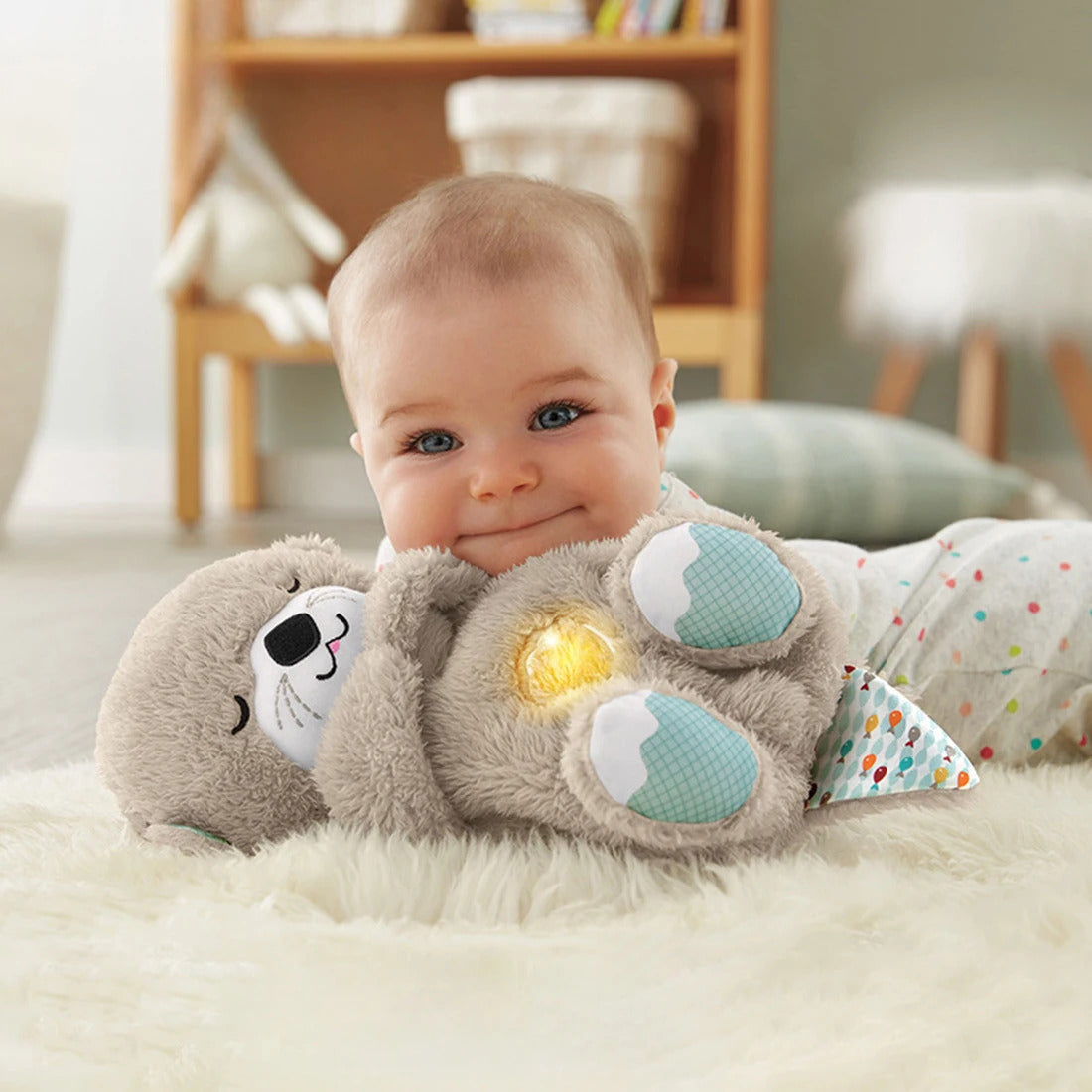 Nutria de peluche que respira 