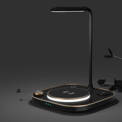 Cargador magnético inalámbrico tres en uno Lámpara de escritorio de carga rápida de 15 W Adecuado para teléfono móvil Reloj Auriculares