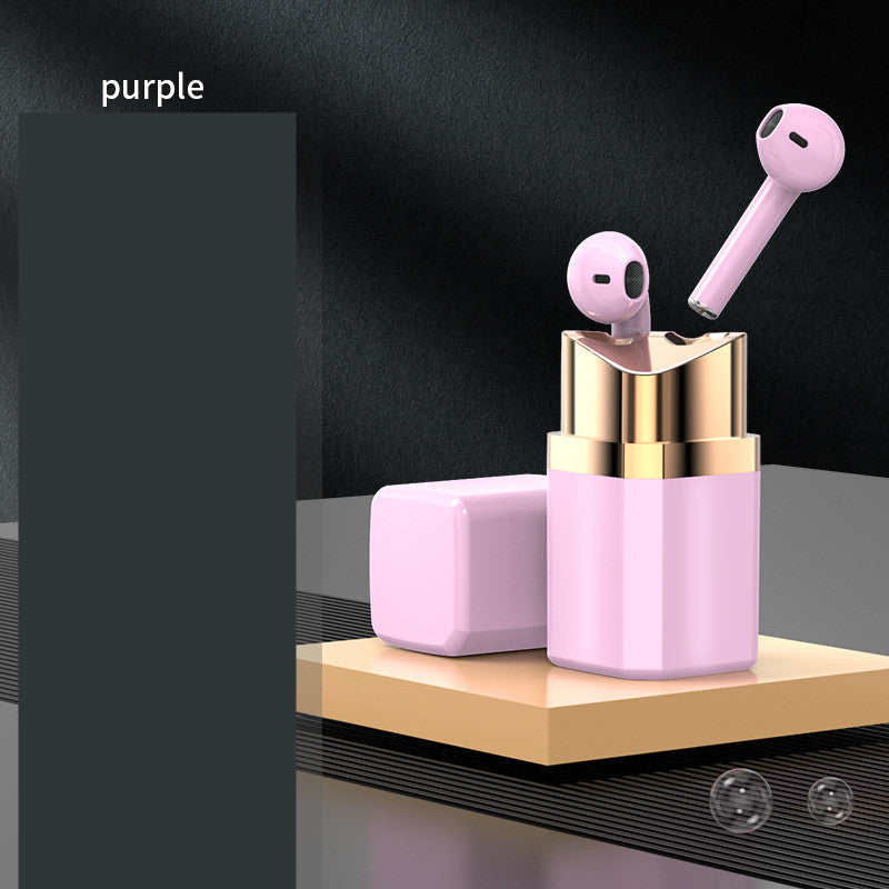 Auriculares individuales de moda con forma de lápiz labial y Bluetooth, auriculares internos con reducción de ruido