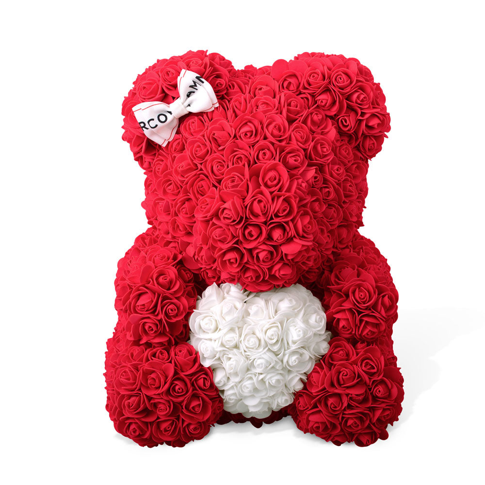 Osito de rosa con corazón