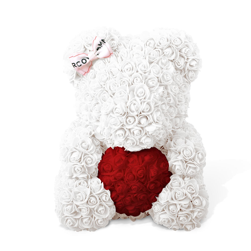 Osito de rosa con corazón